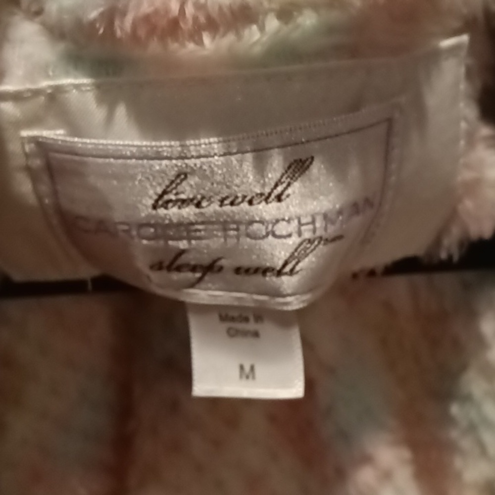 FINAL PRICE NWOT CAROLE HOCHMAN multi-colored popcorn designed robe M